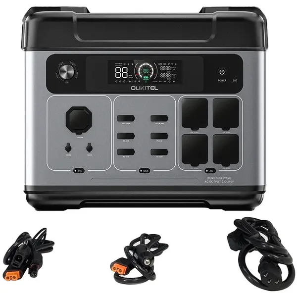 Портативна автономна зарядна станція Oukitel P2001E Plus 2400Вт 2048Вт/год LiFePO4