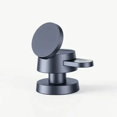 Беспроводное зарядное устройство СТЕНД 4в1 WS40AP-25W Lightning магнит телефон часы наушники ночник Графит