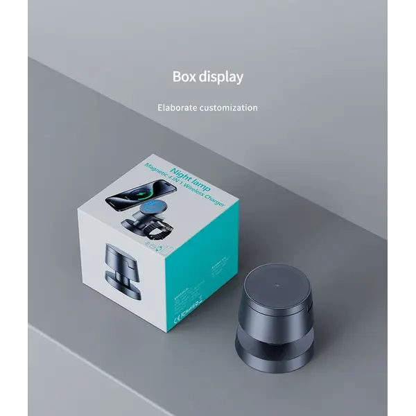 Беспроводное зарядное устройство СТЕНД 4в1 WS40AP-25W Lightning магнит телефон часы наушники ночник Графит