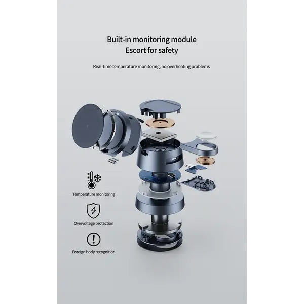 Беспроводное зарядное устройство СТЕНД 4в1 WS40AP-25W Lightning магнит телефон часы наушники ночник Графит