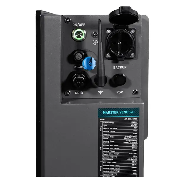 Система резервного живлення (інвертор і батарея) «все-в-одному» Marstek Venus C 2.5 кВт 2.56 кВт/год LifePO4 Чорний
