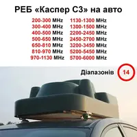 Купольний РЕБ на авто «Каспер C3» на 14 діапазонів (200МГц - 1500МГц; 2.4G; 5.2G; 5.8G)
