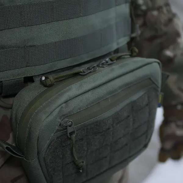Сумка-напашник M Kiborg з балістичним пакетом 2 клас захисту PE MIlitex GU Сordura Khaki