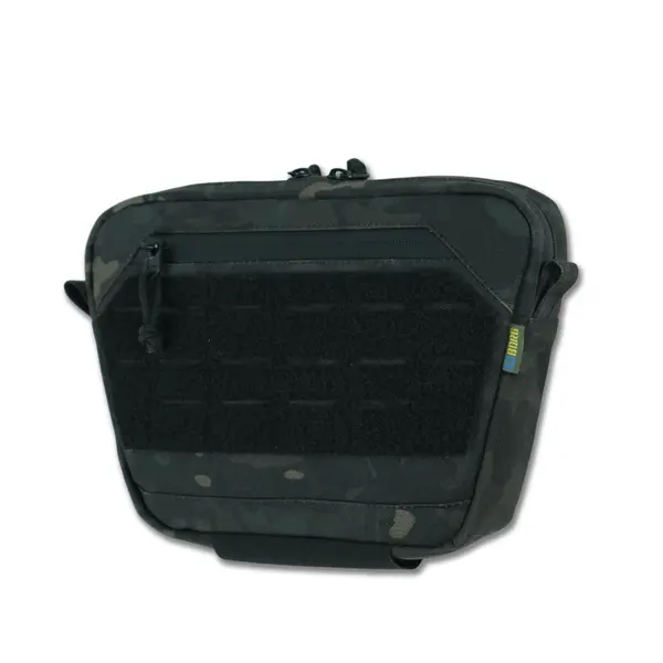 Сумка-напашник M Kiborg з балістичним пакетом 2 клас захисту PE Militex GU Сordura Black Multicam