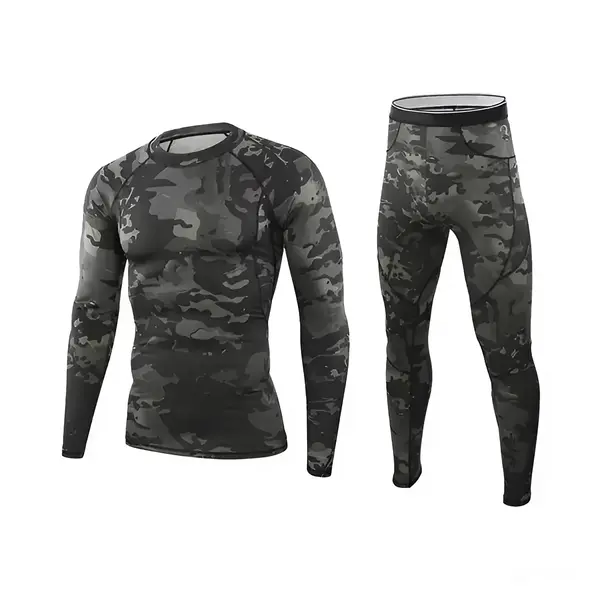 Комплект термобілизни ESDY Tactical Thermal Чорний Мультикам
