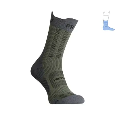 Носки компрессионные летние «ShortDry PRO» серо-зеленые