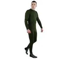 Olive fleece-lined thermal underwear