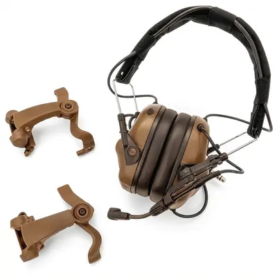 Активні Навушники Earmor M32X PLUS з мікрофоном Coyote Brown (2 види кріплень)