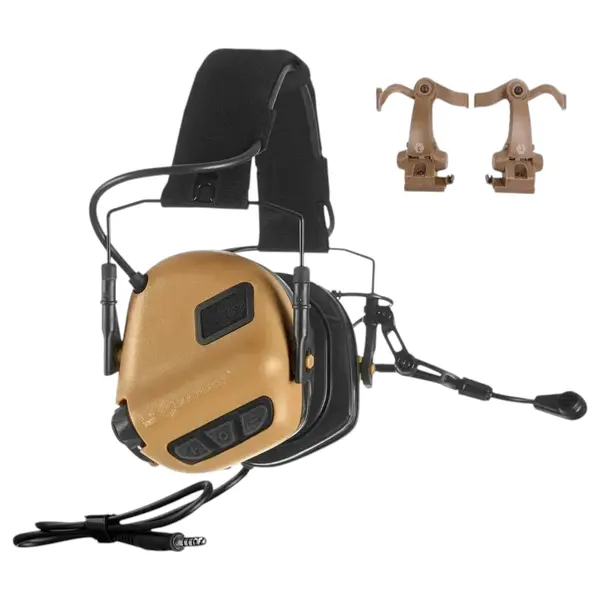 Активні Навушники Earmor M32X PLUS з мікрофоном Coyote Brown (2 види кріплень)