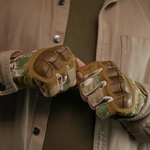 Рукавиці тактичні безпалі Mechanix Multicam
