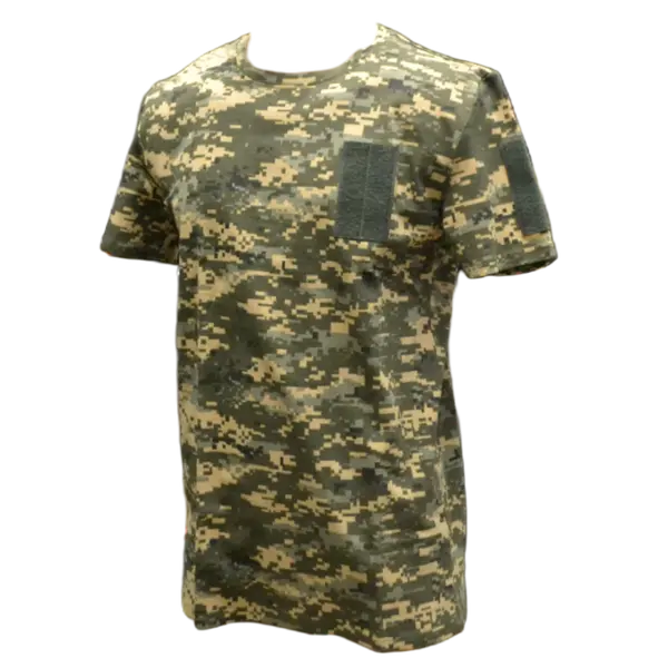 Футболка тактическая с 3 велкро кулир пиксель зелёный M