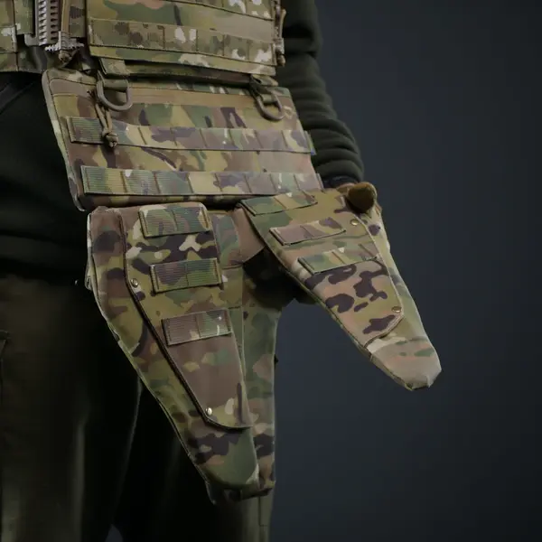 Захист паху (напашник) потрійний Kiborg з балістичним пакетом 2 клас захисту Militex Multicam