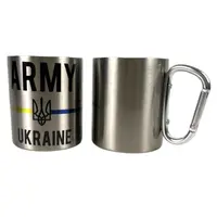 Кружка сталева з карабіном 300 мл сублімація ARMY UKRAINE