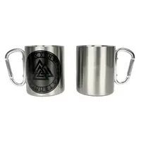 Кружка сталева з карабіном 300 мл сублімація Валькнут у колі рун