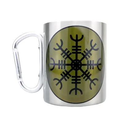 Кружка сталева з карабіном 300 мл сублімація Шолом страху