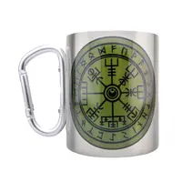 Кружка сталева з карабіном 300 мл сублімація Рунічний компас