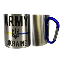Кружка металлическая с карабином 300 мл сублимация ARMY UKRAINE