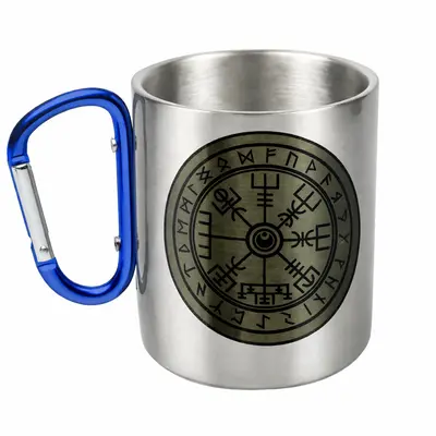 Кружка сталева з карабіном 300 мл сублімація Рунічний компас