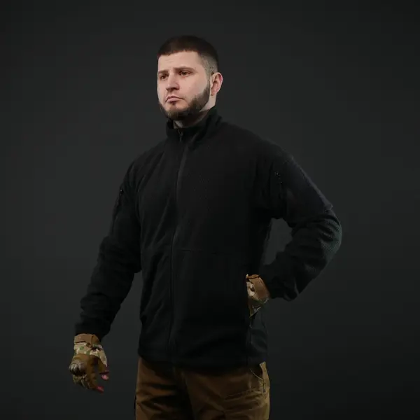 Флисовая кофта Militex Windblock Tactical Black mod. 6