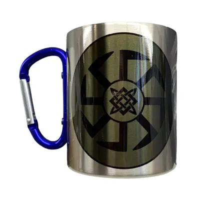 Кружка сталева з карабіном 300 мл сублімація Коловрат із Зіркою Русі