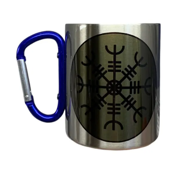 Кружка сталева з карабіном 300 мл сублімація Шолом страху