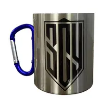 Кружка металлическая с карабином 300 мл