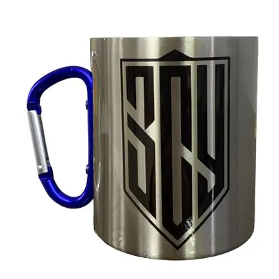 Кружка сталева з карабіном 300 мл сублімація ЗСУ