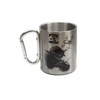 Кружка металлическая с серебристым карабином Серия №51 с принтом чёрная