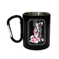 Кружка сталева з карабіном 300 мл Серія №21 з принтом чорна