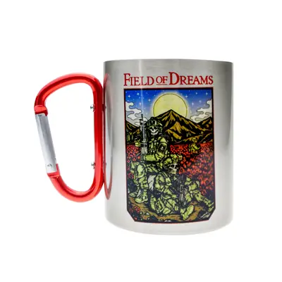 Кружка металева з червоним карабіном Серія № 120 з принтом чорна