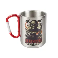 Кружка металлическая с красным карабином.