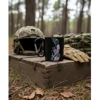 Кружка металлическая с карабином 300 мл Серия №48 с принтом черная