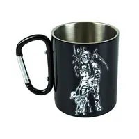 Кружка металлическая с карабином 300 мл Серия №20 с принтом черная