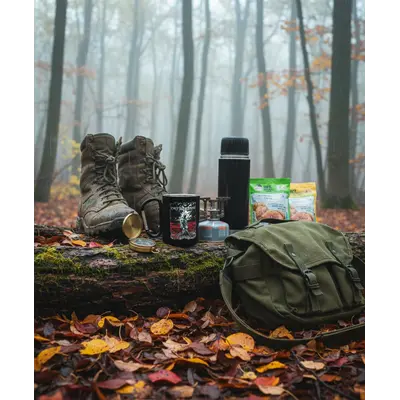 Кружка сталева з карабіном 300 мл Серія №101 з принтом чорна