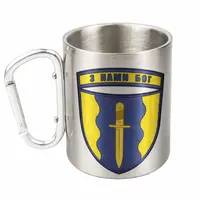 Кружка металева зі срібним карабіном З нами бог сублімація