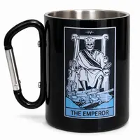 Кружка стальная с карабином 300 мл Серия №157 с принтом черная