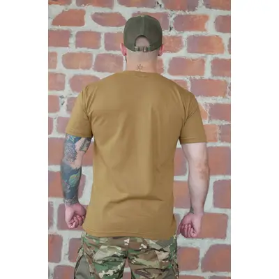 Футболка з принтом Військовий череп, блакитний кулір койот 2XL (52)