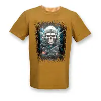 Футболка с принтом Военный череп голубой кулир койот M (46)