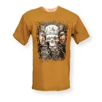 Футболка с принтом Военный череп коричневый кулир койот XL (50)