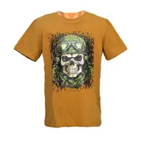 Футболка с принтом Военный череп зелёный кулир койот 4XL (56)