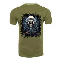 Футболка з принтом Військовий череп блакитний кулір олива 3XL (54)