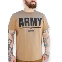 Футболка з принтом ARMY кулір койот L (48)