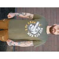 Футболка з принтом Оце ось вам, а не Харків кулір шовкографія хакі XXL (52)