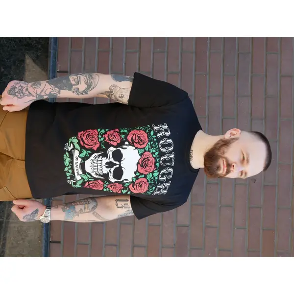 Футболка с принтом "Rough кулир шелкография чёрная 3XL (54)