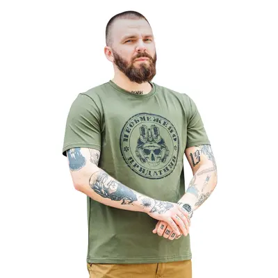 Футболка з принтом Необмежено придатний кулір шовкографія хакі 2XL (52)