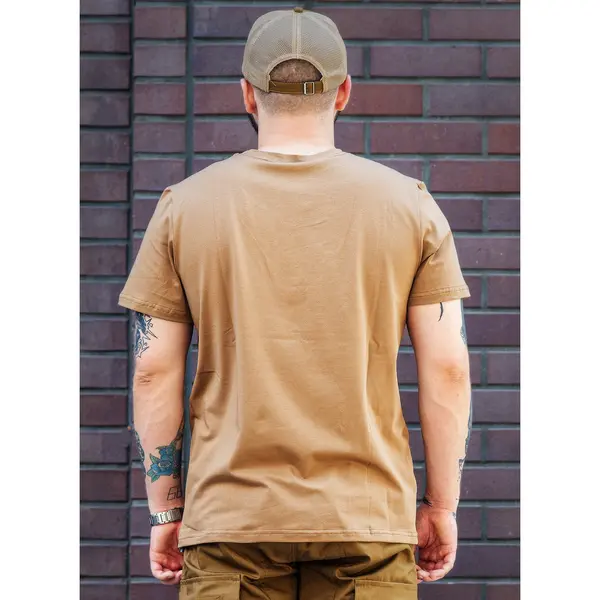 Футболка з принтом PREDATOR кулір шовкографія койот M (46)
