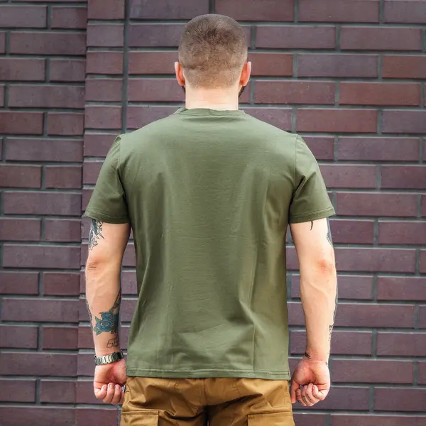 Футболка з принтом Predator кулір шовкографія хакі S (44)