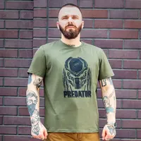 Футболка з принтом Predator кулір шовкографія хакі 5XL (58)