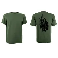 Футболка з принтом Смерть з автоматом кулір шовкографія хакі 3XL (54)