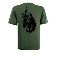 Футболка з принтом Смерть з автоматом кулір шовкографія хакі M (46)